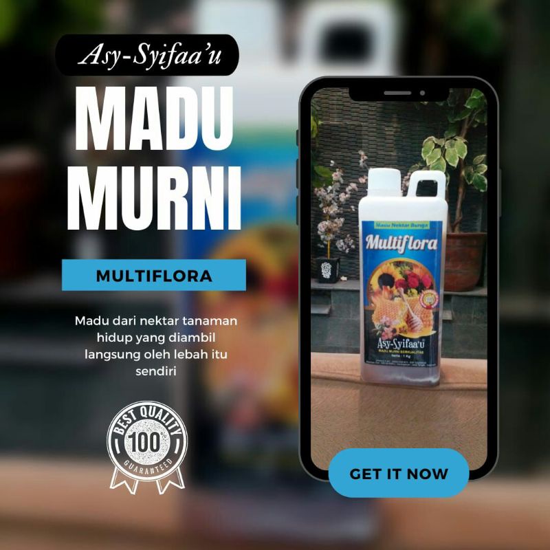 

Madu Multifora Asy Syifaa'u 1000 gr 1 kg Madu Hutan Murni