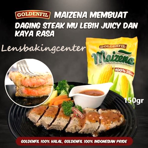 

Tepung Pati Jagung Asli / Corn Starch Maizena / Masena Goldenfil Halal 150gr / 150 gram