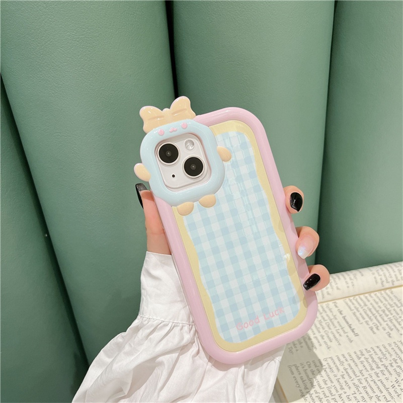 Soft Case Pelindung Lensa Motif Burung Monster Kecil Untuk iPhone14 13 12 11 Pro Max X Xr Xs Max 7 8 6 6s Plus SE 2020