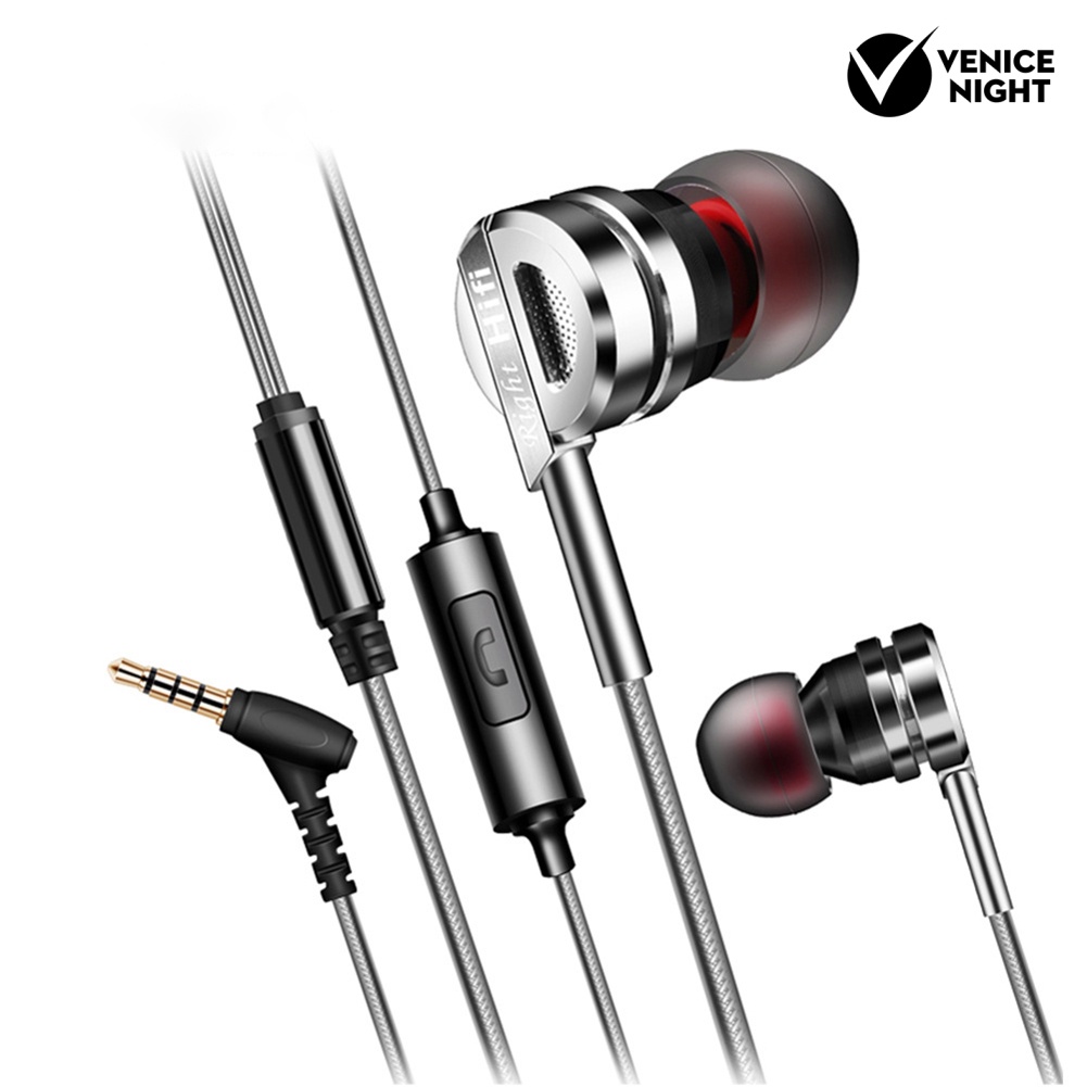 (VNEP) (Berkabel) QKZ DM9 Metal Heavy Bass Musik Headset In-Ear Telepon Earphone dengan Mic