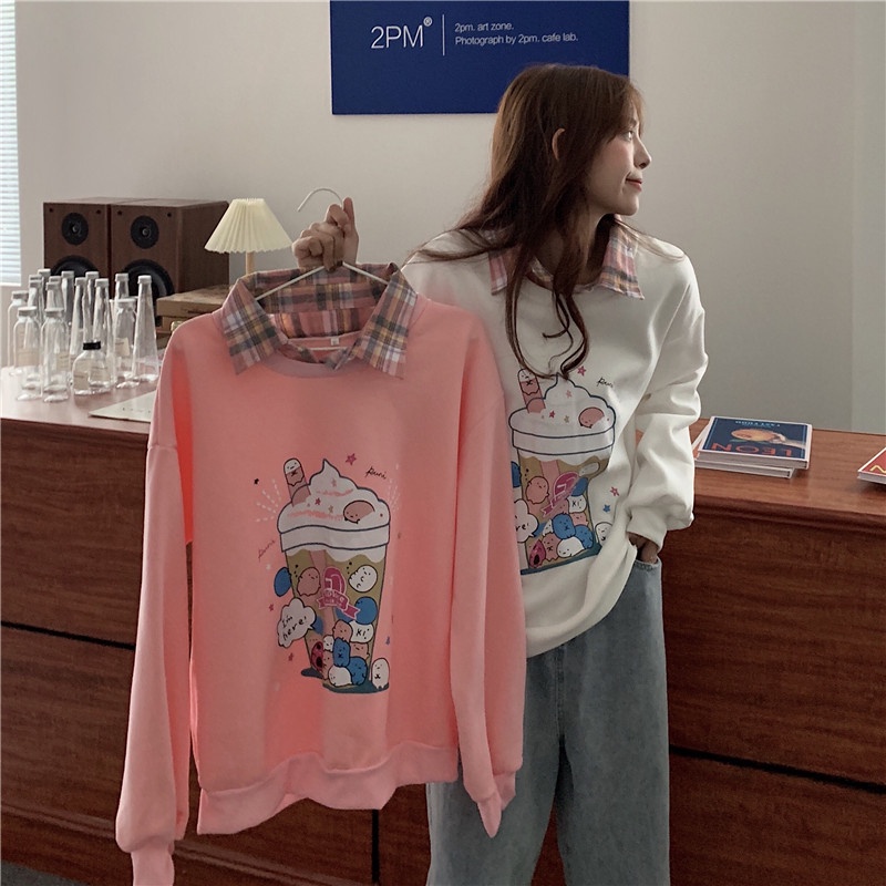 Sweater Puni MilkTee Wanita Terbaru Size Oversize L - XL - XXL - XXXL