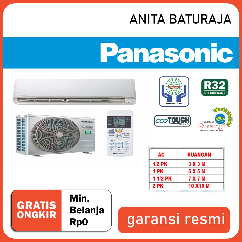 AC PANASONIC (air conditioning) + Pasang AC 1/2pk 1pk 1.5pk 2pk Ac Berkualitas