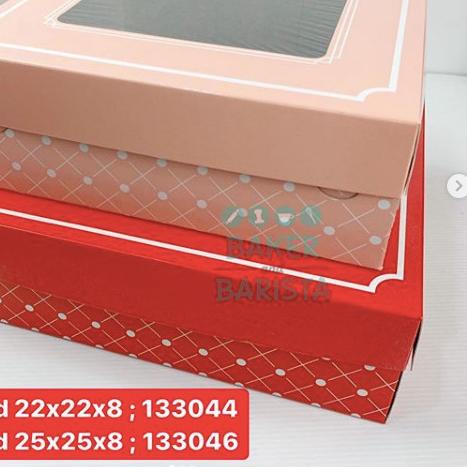 

Dus Kue murah cantik Red/Pink - box kemasan kue - cake box 22cm / 25cm - MERAH PER10PCS, 25CM