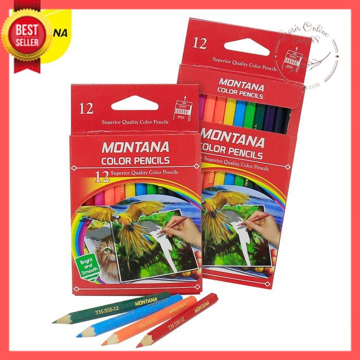 GOS -G103- Pensil Warna 12pcs Pack KECIL - Pensil Mewarnai Anak Ukuran Kecil 12pcs