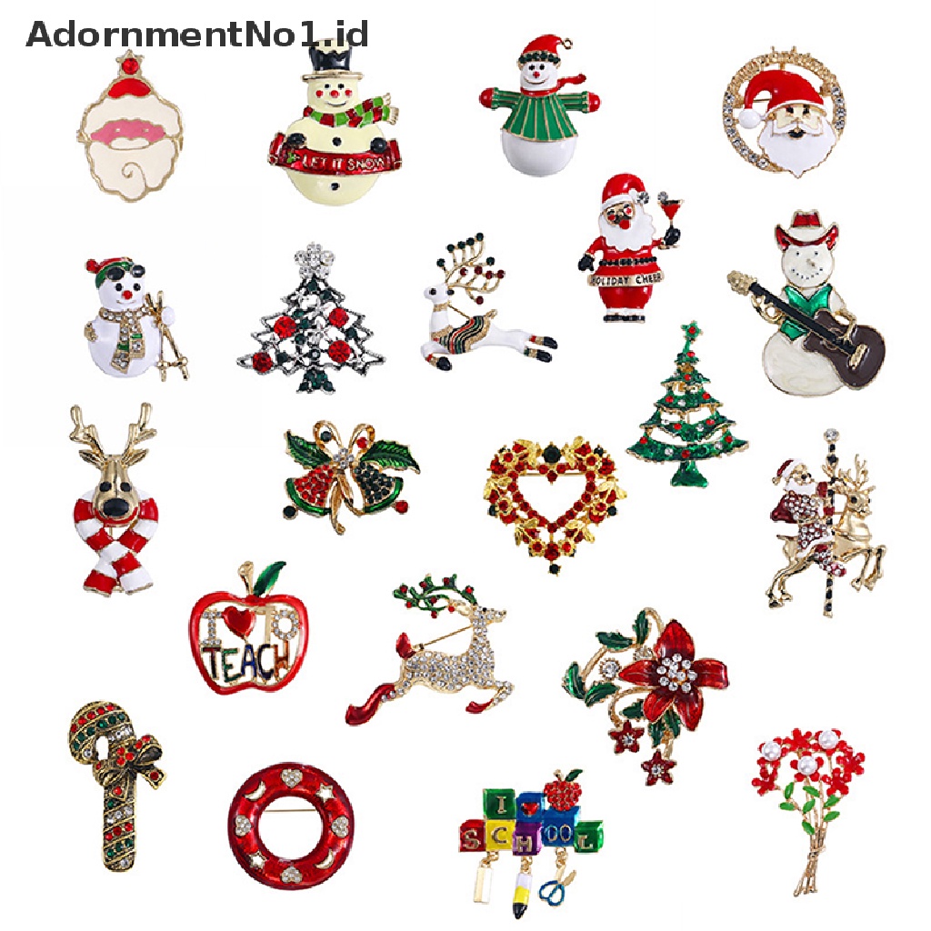 Bros Pin Desain Kartun Pohon Natal Snowman Element No1 Untuk Hadiah