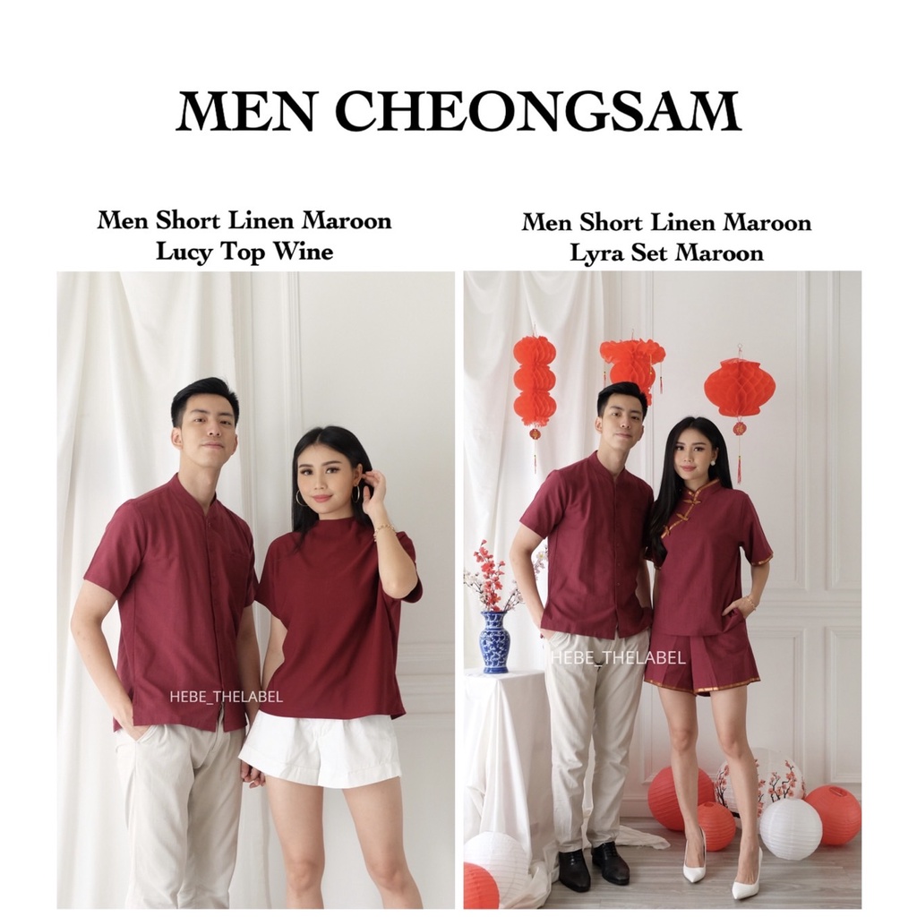 Men Cheongsam Chinese New Year Kemeja Pria