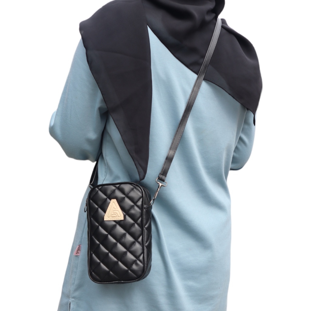 AFLAH - Tas Selempang Handphone HP Wanita Super Premium Full Bordir Aflah T03