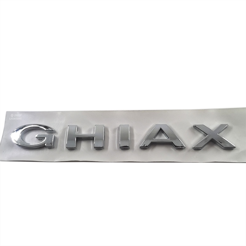 1pc Stiker Emblem Logo GHIAX Bahan ABS Krom Untuk Bagasi Belakang Mobil FORD GHIAX