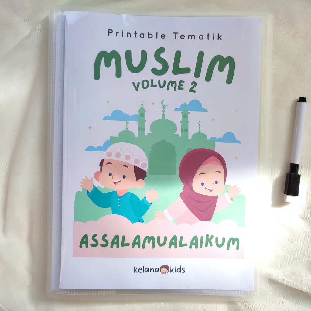 Buku Belajar Worksheet Tematik Muslim Vol 2 - 25 Lembar Kerja Edukasi Anak PAUD Tema Agama Islam