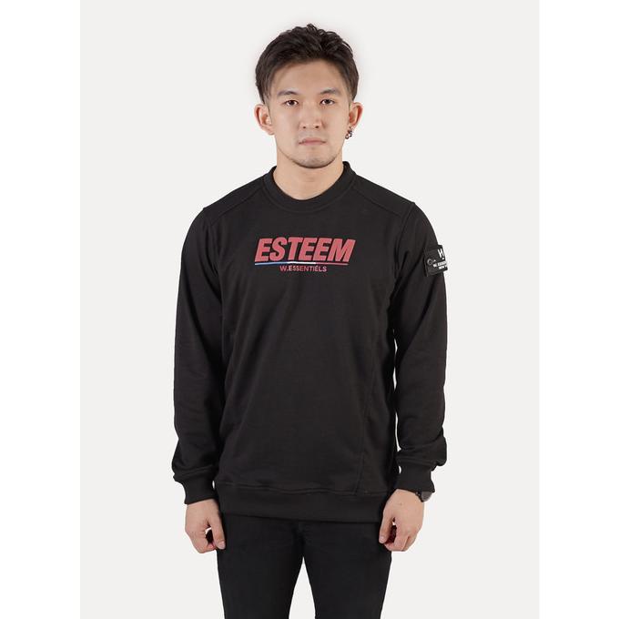 GRATIS ONGKIR W.Essentiels ESTEEM S/S 2.0 Crewneck Swetaer Noir Black Essentiels