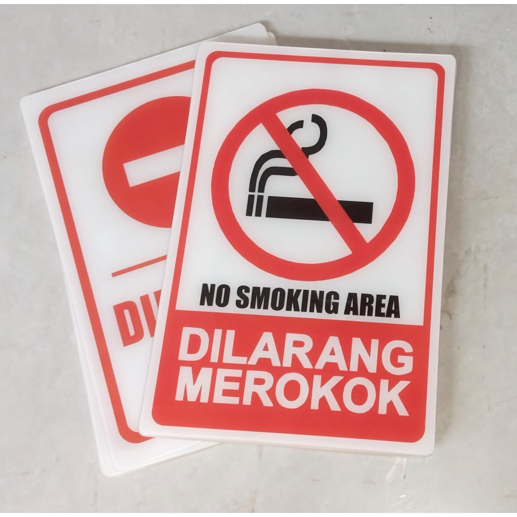 Tulisan Dilarang Merokok No Smoking Bahan Akrilik Untuk di Tembok, Pintu atau Kaca