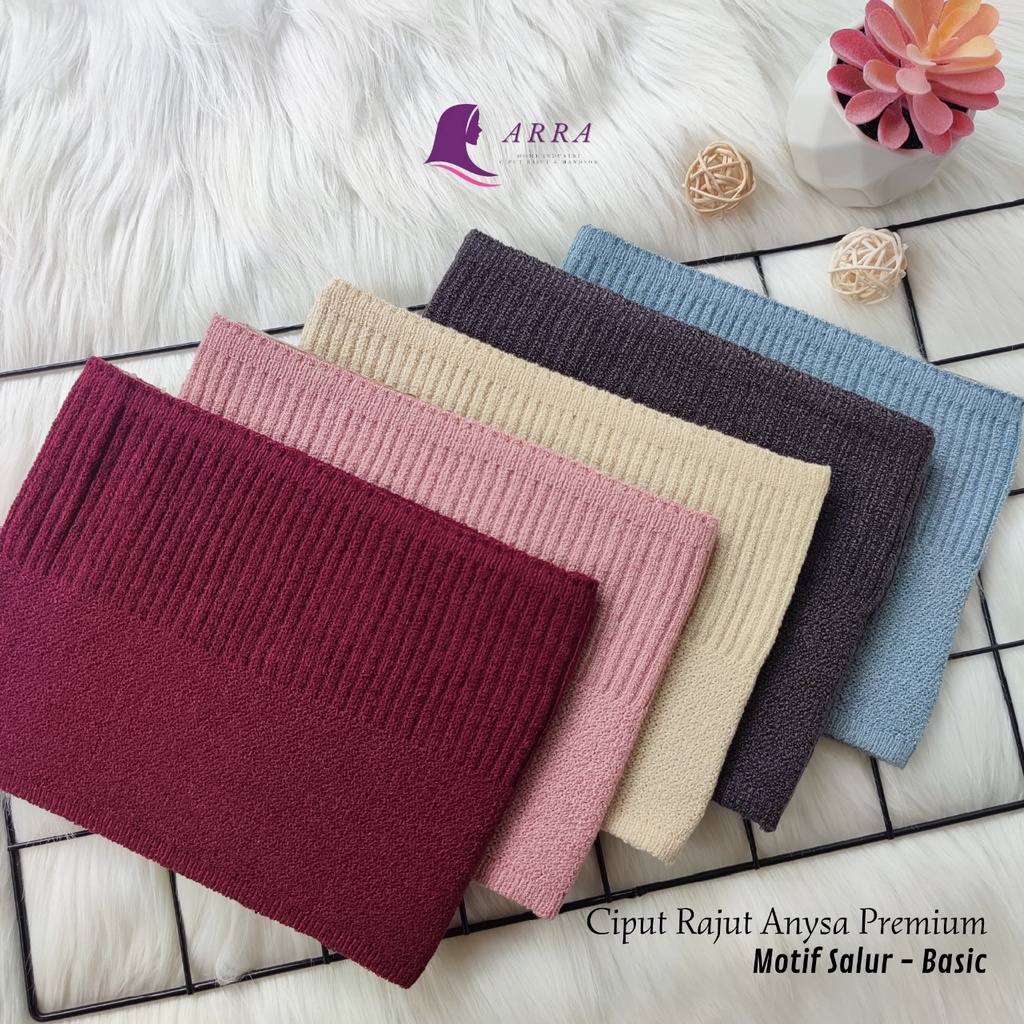 Ciput Rajut Inner Bandana Premium Anisa Microfiber Original Motif Basic-Salur