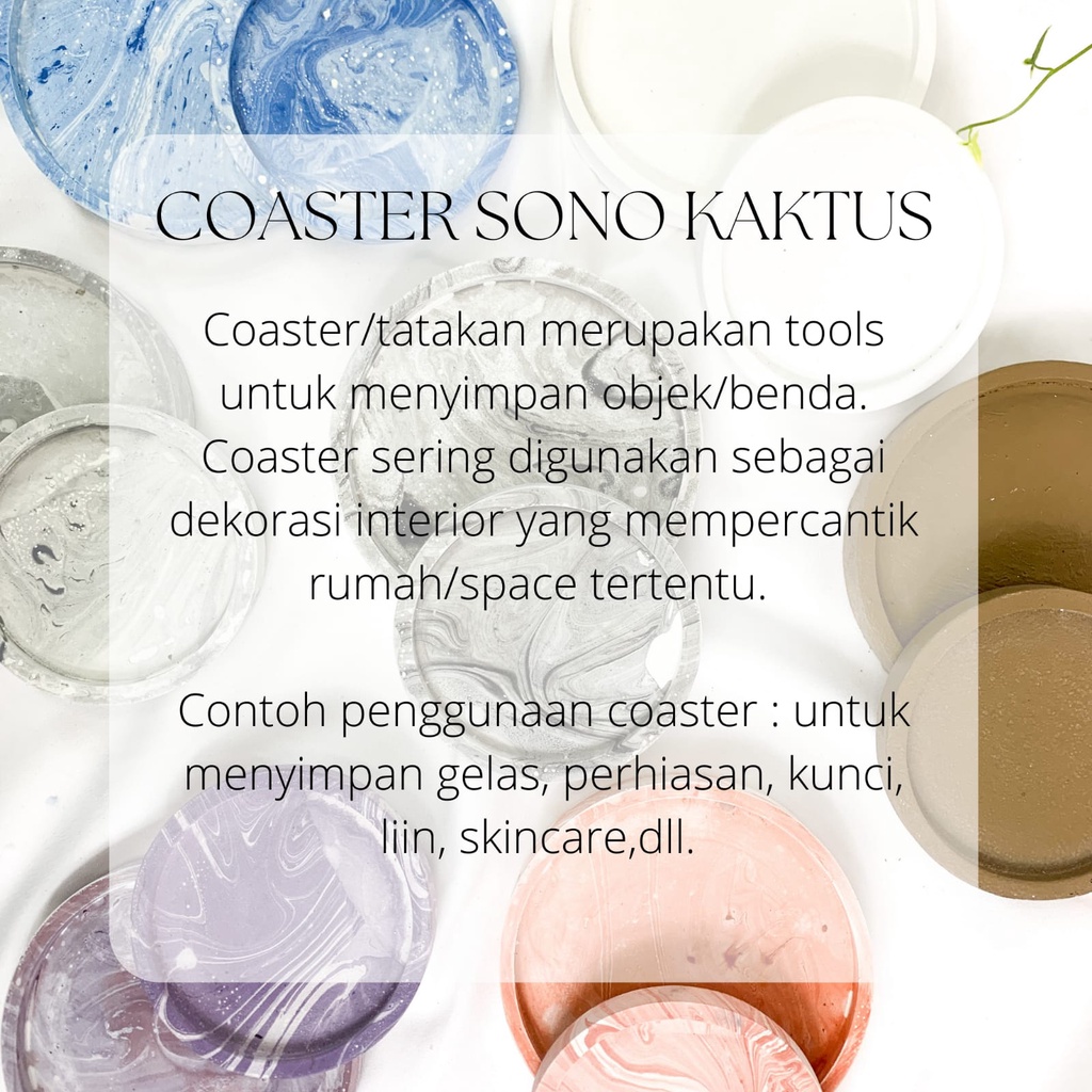 Tatakan/Coaster BULAT MINI D 8 cm Concrete Korea Aesthethic Minimalis Bergaransi ' Tatakan Pot ' Tatakan Pot Semen