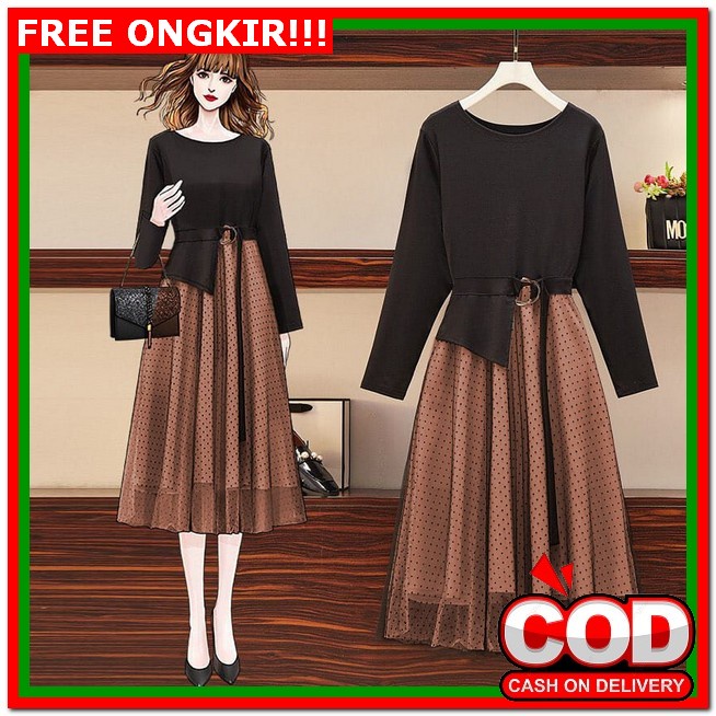 Realpic.Import Premium 731 Dress Pesta Brukat Mewah Furing Jumbo Xl 2L 3L Bangkok Yf Dress Natal Wan