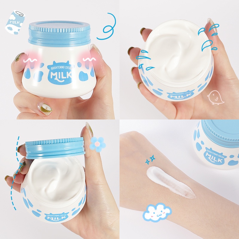 BPOM LAIKOU Milk Brightening Krim Wajah Memudarkan Kemerahan Pelembab Menutrisi 55g