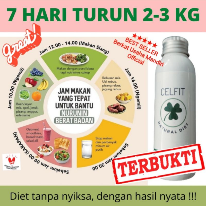 Celfit Natural Diet Herbal Pelangsing Alami 7 hari turun 2-3kg BPOM&amp; HALAL 100%
