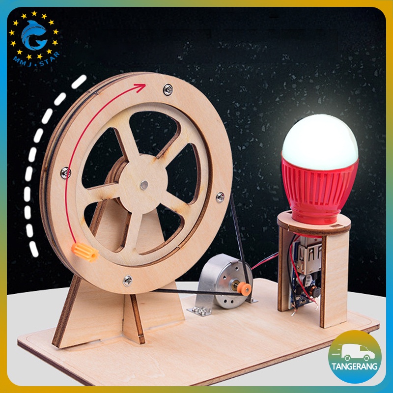 【Rakitan DIY】Mainan Generator Bohlam/Generator Assembled Toys/Mainan Generator Kayu/Wooden Bulb Generator Toys