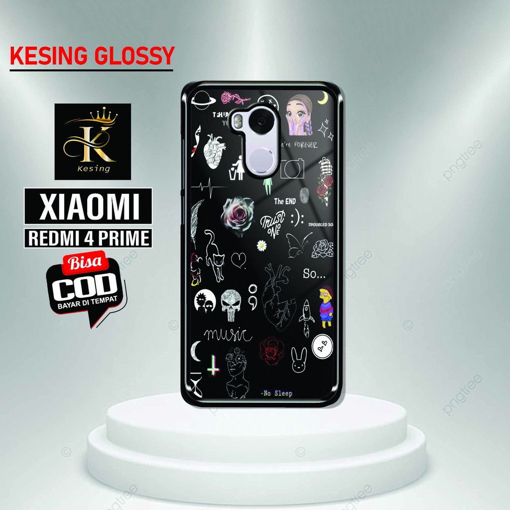 Case Redmi 4 Prime - Case Redmi 4 Prime Terbaru - Hardcase Glossy - Softcase Kaca - Case Redmi 4 Pri