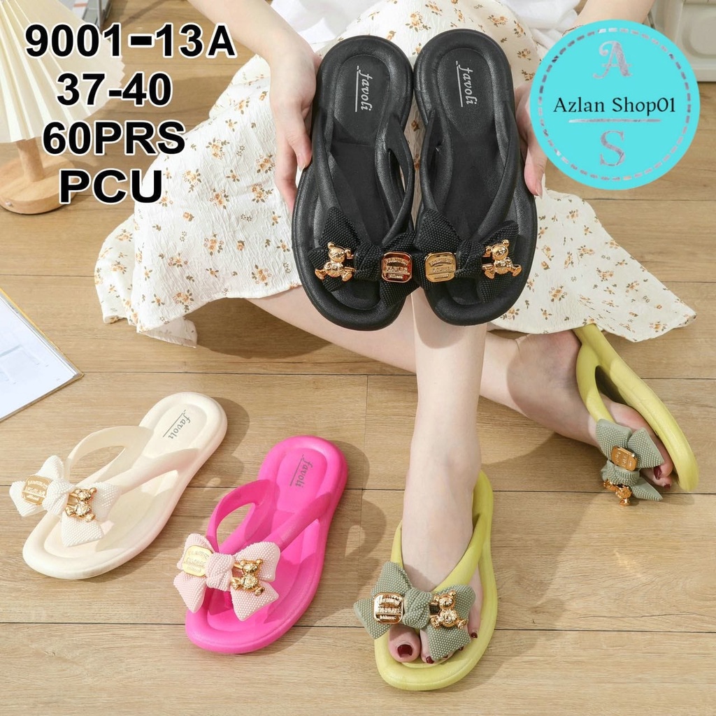 sandal jepit karet jelly dewasa terbaru 9001+13 / 2024-2A (37-40) Sandal wanita korean style