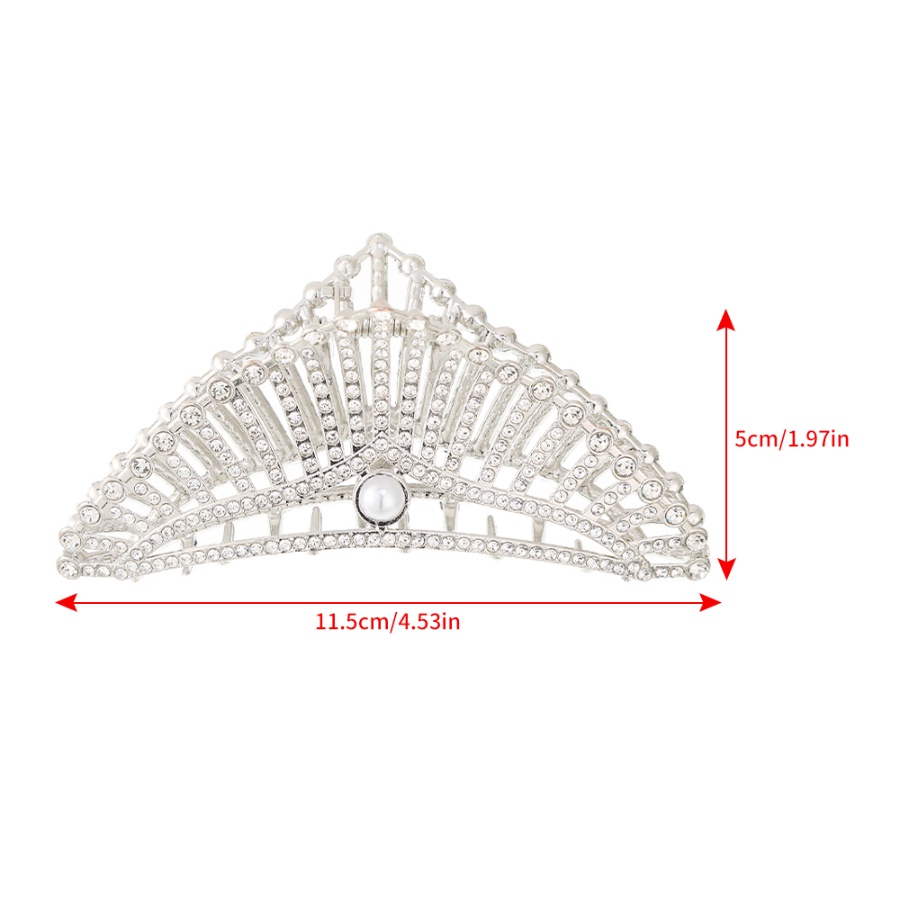 Jepit Rambut Bentuk Mahkota Aksen Mutiara Dan Berlian Imitasi Gaya Korea Untuk Wanita