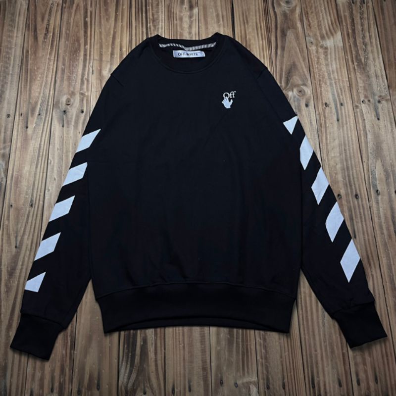 CREWNECK OFF WHITE FULL TAG LABEL CASUAL HYPE FASHION PRIA