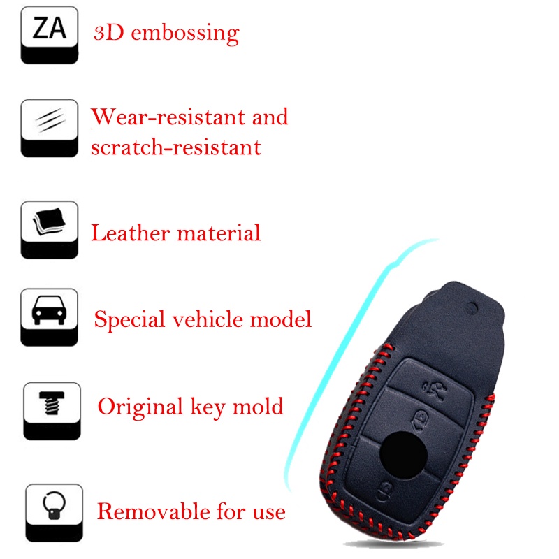 Case Kunci Mobil Bahan Kulit Untuk Mercedes Benz W203 W210 W211 W124