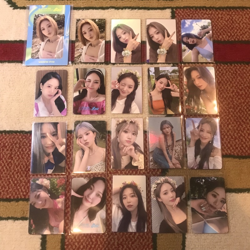 fromis_9 from our memento box fomb benefit photocard nagyung chaeyoung gyuri hayoung jiheon jiwon po