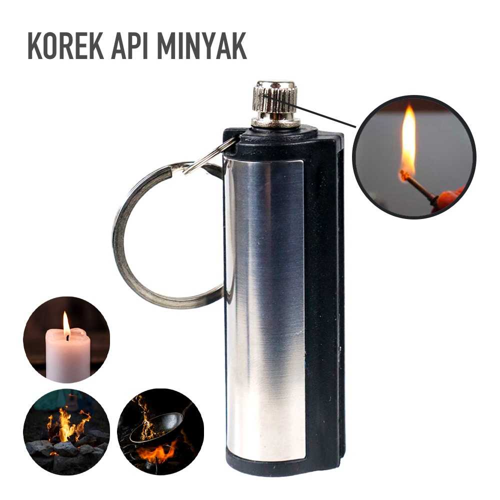 KR Korek Api Aluminium Waterproof Minyak Travel Camping Hiking