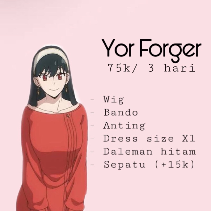 Rental costume Yor Forger Dress Merah / Daily vers