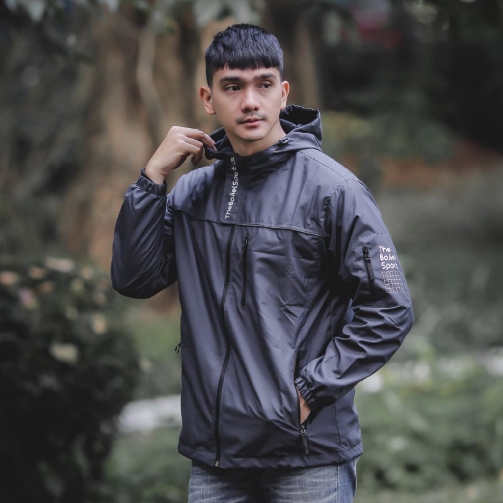 Jaket Outdoor The Bojiel Nasa Grey Jaket Parasut Jaket Pria Jaket Outdoor