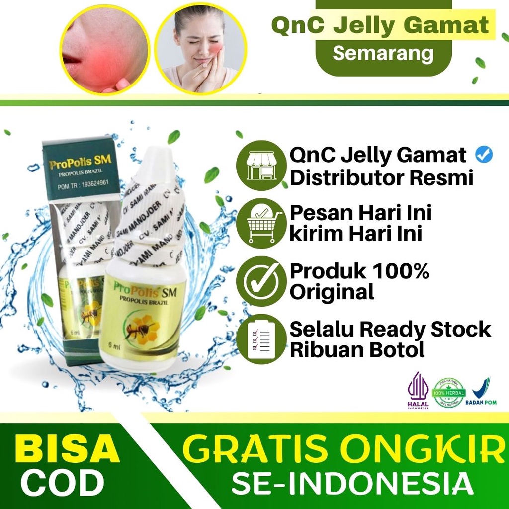 Obat Gusi Bengkak dan Sakit Gigi Gusi Bengkak Bernanah Bau Mulut Propolis SM ORI BPOM
