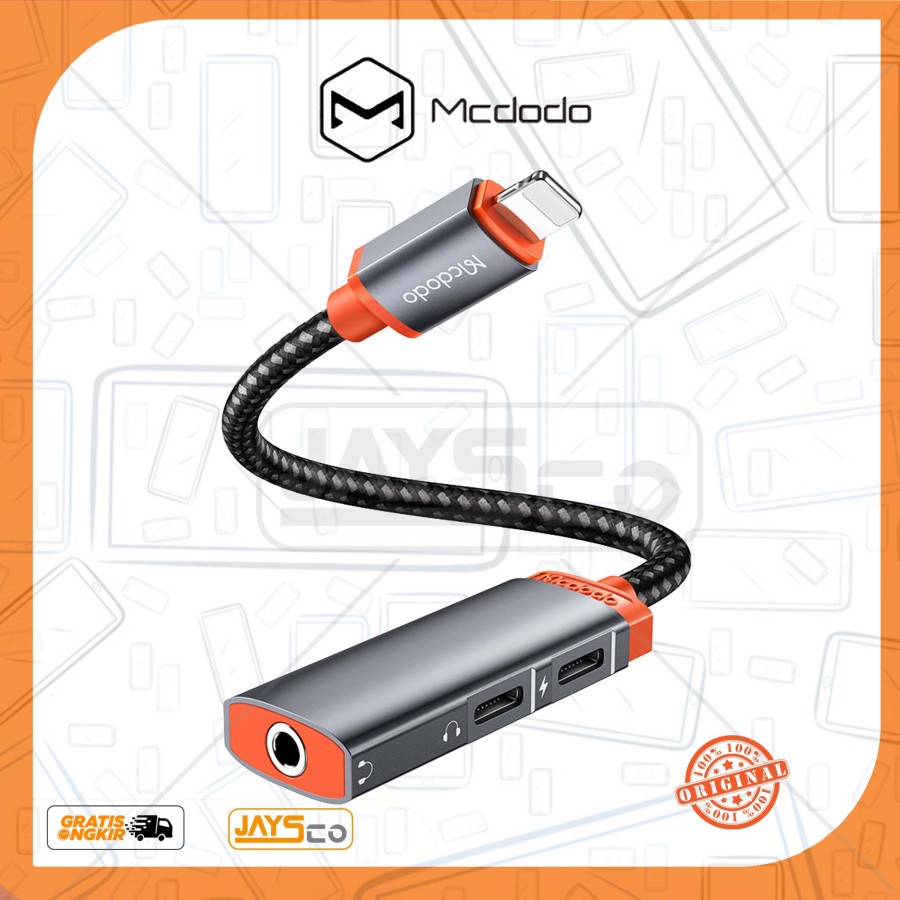 MCDODO CA0950 Converter Splitter Iphone Jack 3.5MM Dual Lightning Mic