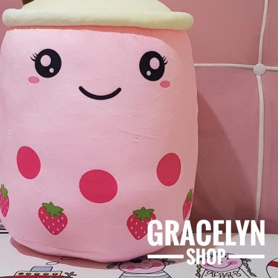 Boneka bantal boba milk tea brown sugar JUMBO - Brown Sugar