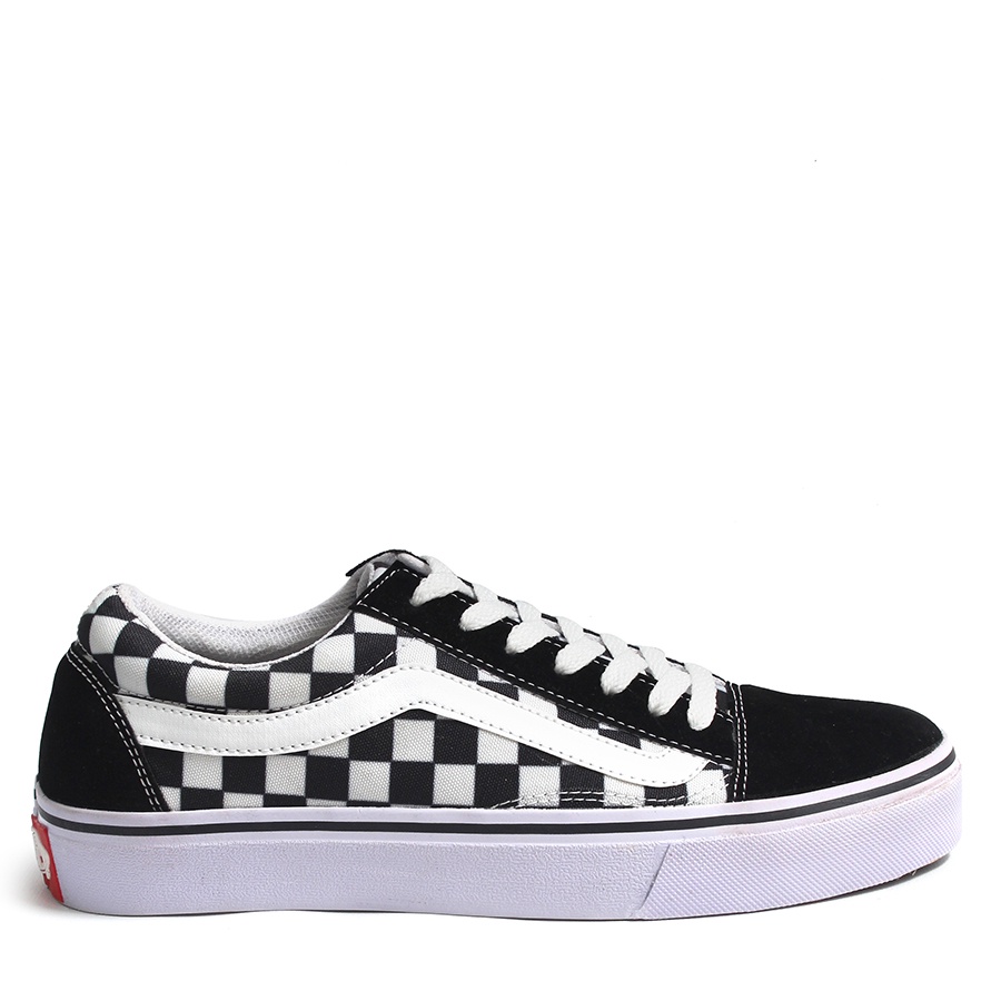 Sepatu Vans Slip On Motif OG LX Checkerboard Catur Black Off White Hitam Putih