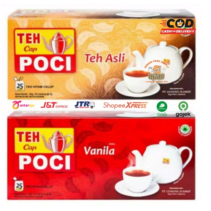 

( BERKAH ) TEH CELUP CAP POCI VANILA THE CAP POCI ASLI ISI 25 GUNUNG SLAMET