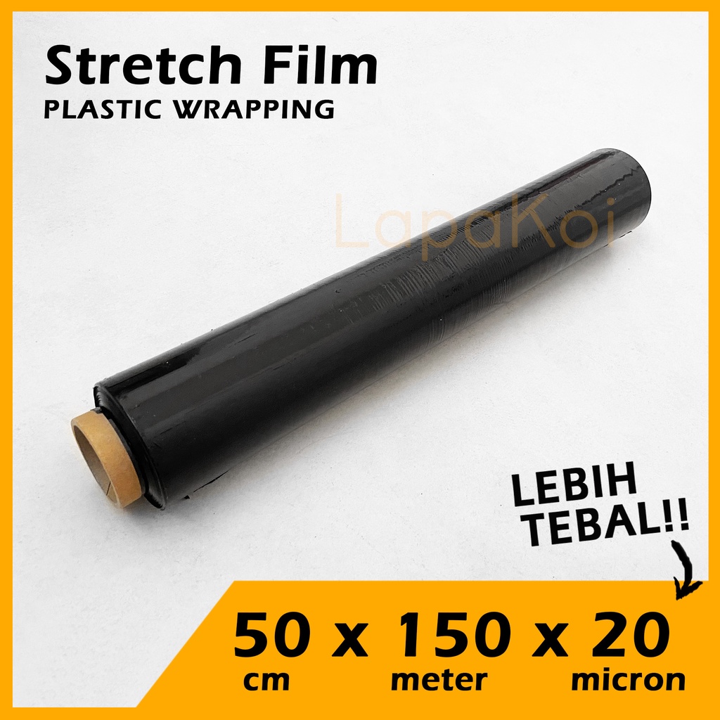 

Stretch Film Hitam Black 50 cm x 150 m Tebal 20 micron Murah