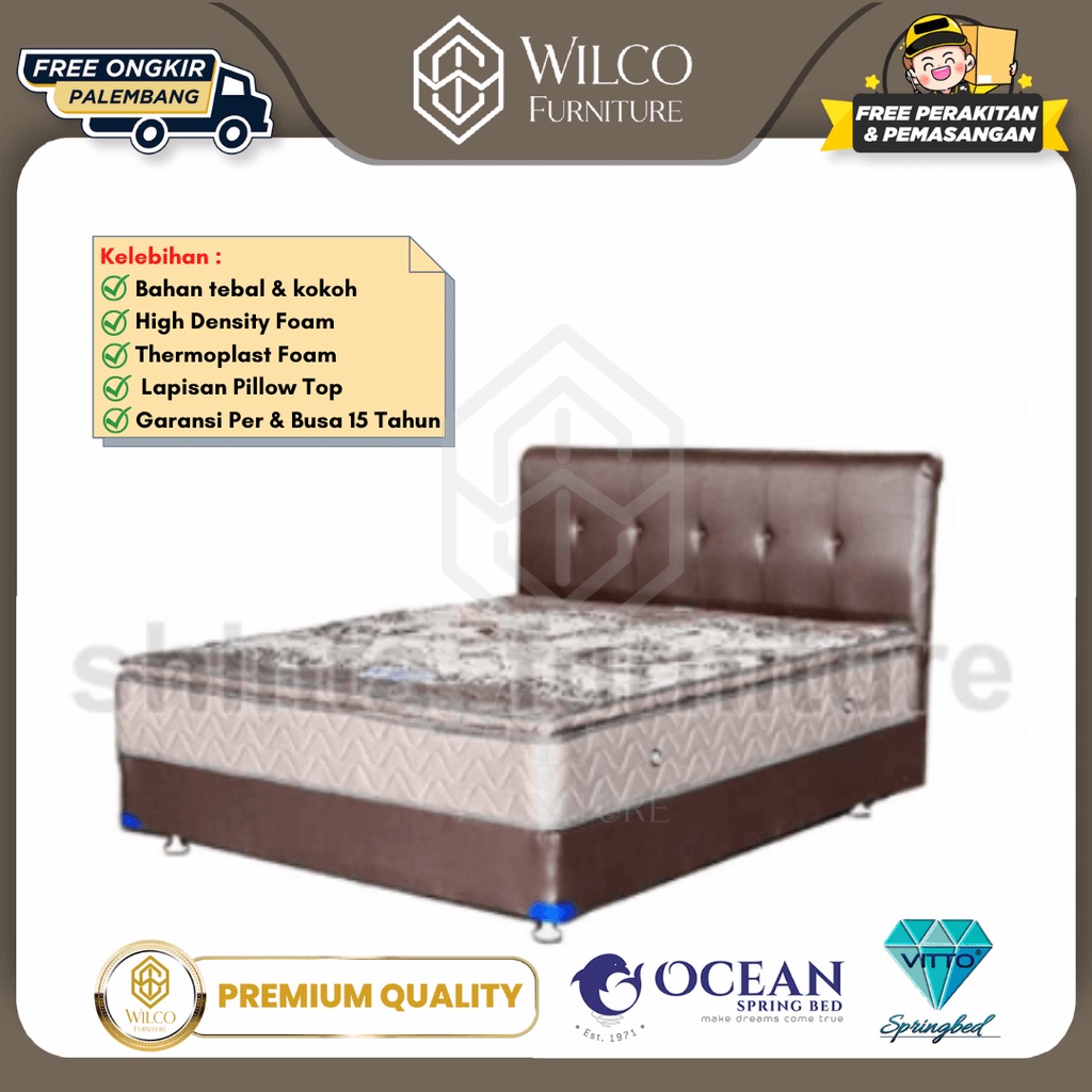 Springbed Ocean Vitto C Plush Cokelat / Kasur Ocean Topper Murah - 100x200