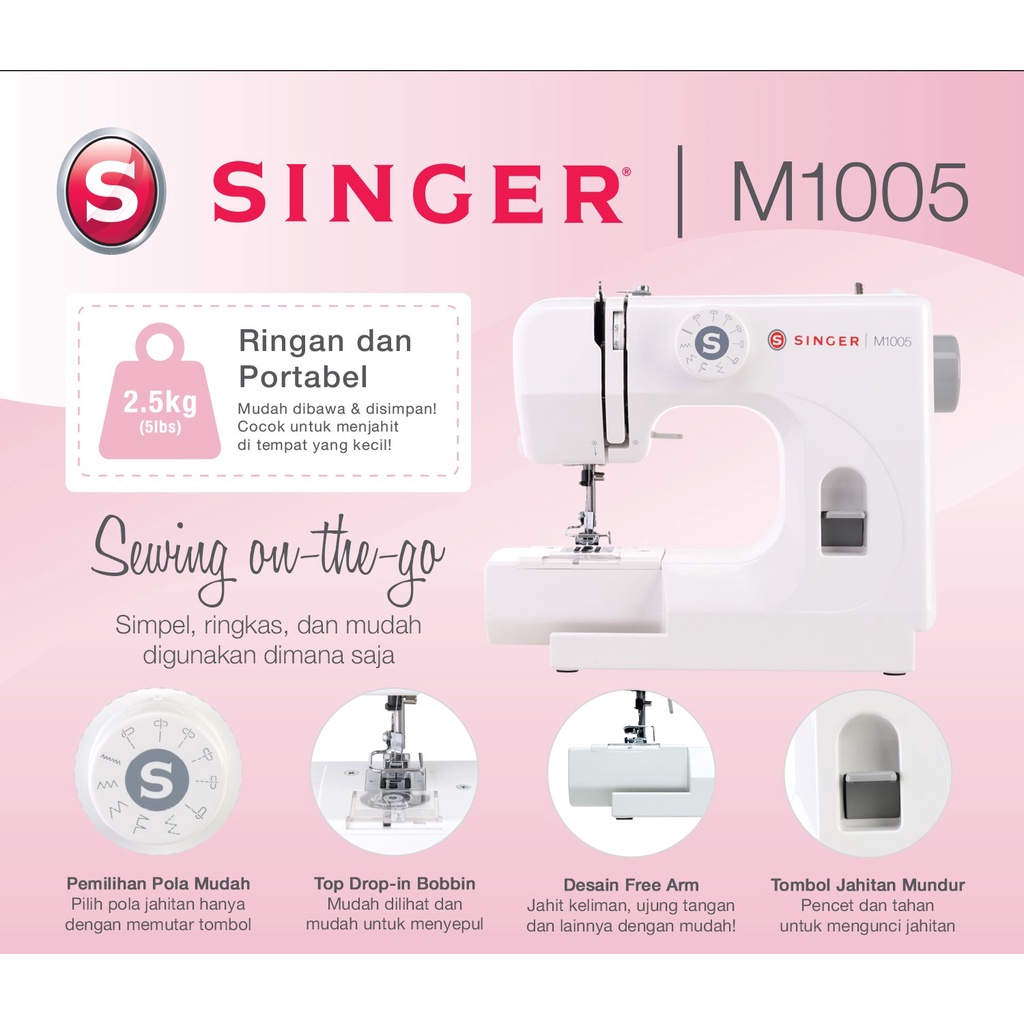 Mesin Jahit Singer M1005 Portable Mini Multifungsi