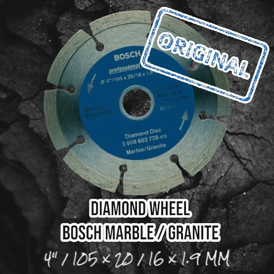 Diamond Wheel Bosch Kering Dry 4&quot; Blue Stone Asli Granit Keramik Ori