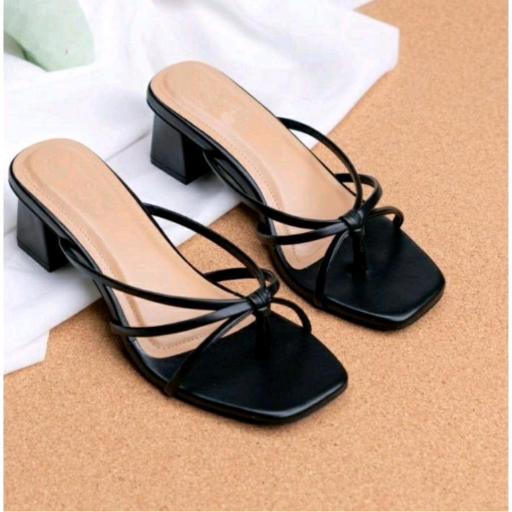 Sepatu Hak wanita 5CM High Heels MONA Jepit tali silang D 07