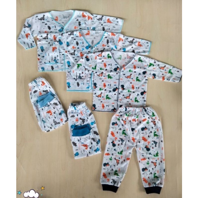 paket hemat baju/celana bayi 0-3 bulan SERI BIRU 9 setel (18 pcs)