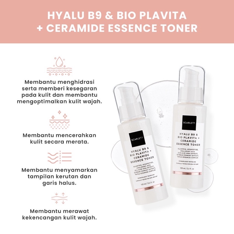 Scarlett Whitening - Hyalu B9 + Bio Plavita &amp; Ceramide Essence Toner | Scarlett Age Delay