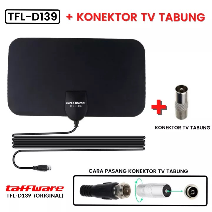 Hope Store - Taffware Antena TV Digital DVB-T2 TFL-D139 Antena Penguat Sinyal Dalam Ruangan