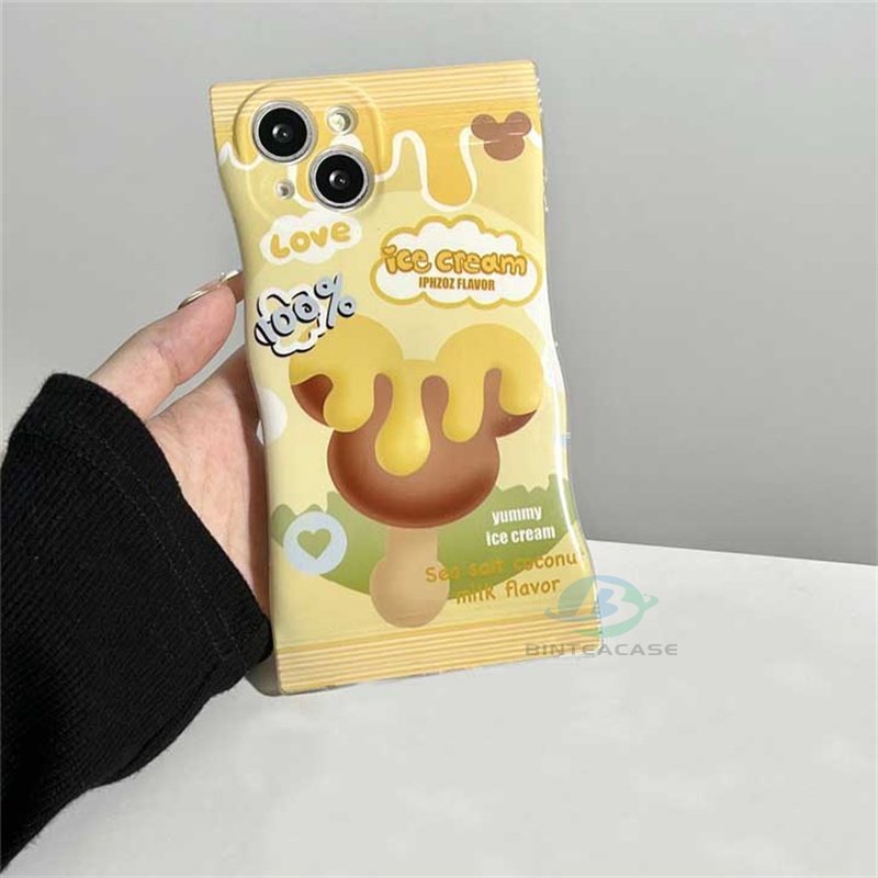 Realme 10 C30 C31 C35 C21Y C25Y RealmeC11 C25 C17 C15 C12 C3 C2 Realme 8i 7i 5 5i 6i 7 Pro Kantong Kemasan Es Krim Coklat Soft TPU Phone Case Binteacase