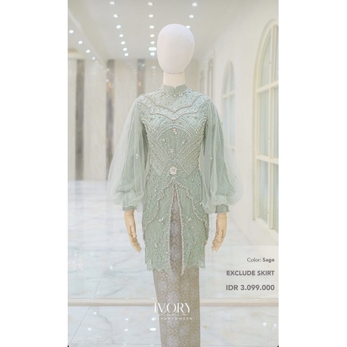 Kebaya Ivory Sage SEWA kebaya wisuda lamaran kondangan nikah