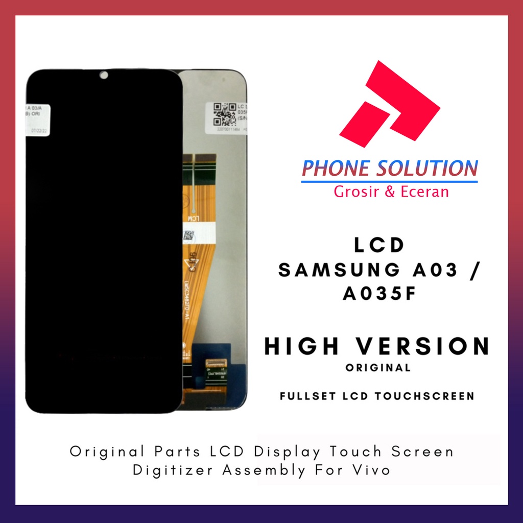 LCD Samsung A03 / A02S / A03S / A035F Original 100% Fullset Touchscreen // Supplier LCD Samsung - Garansi 1 Bulan