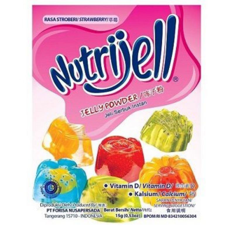 

Nutrijell jelly rasa stroberi kemasan 15 gram