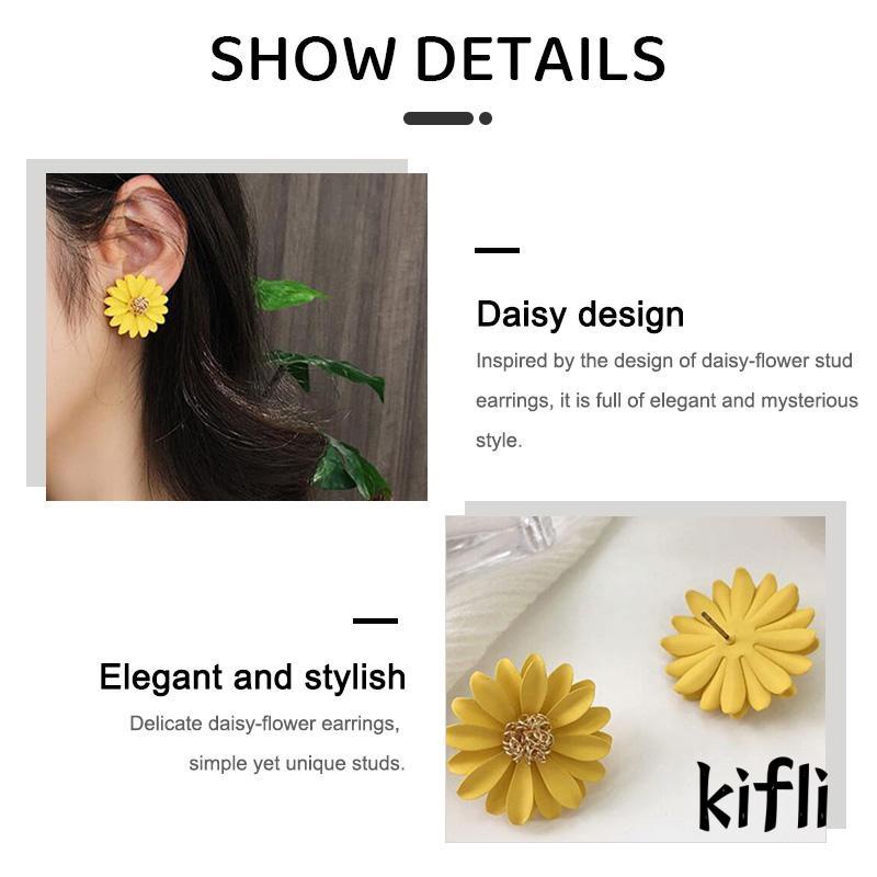 Anting Tusuk Gantung Desain Bunga Krisan Gaya Simple / Peri Untuk Wanita