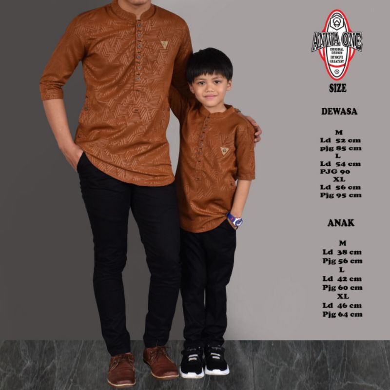 Baju Koko Muslim Couple Pria Koko Qurta Embos Pria Original ANWA One
