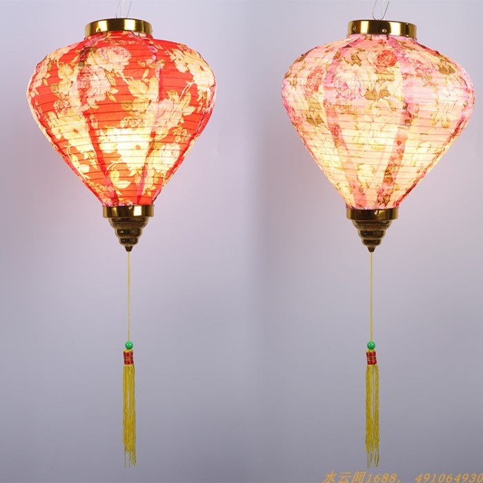 Ornamen Imlek Harga Grosir TermurahLampion Vietnam Kerucut Dekorasi Imlek Dekor Lampion Bulat Bunga Murah